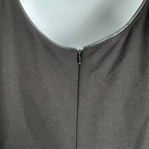 Eileen Fisher Ponte Dress Large Black Sleeveless Leather Trim NWT‎ DR-1730 - Picture 7 of 12